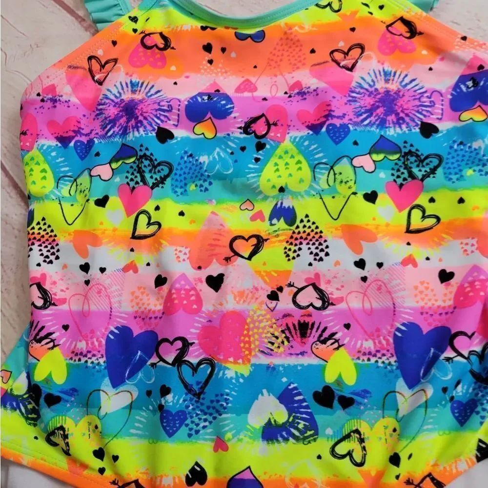 Wonder Nation heart swimsuit L10/12 plus size - Picture 3 of 4